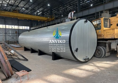 Битумная ёмкость 75 м³ для ПБВ с тремя мешалками на площадке Anviko